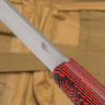 Нож NorthF финка "Сучок" ELMAX, G10 черно-красная, ножны – kydex, выпуклая линза - фото