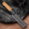 Нож NorthF финка "Сучок" ELMAX, G10 песчаная, ножны – kydex, выпуклая линза - фото