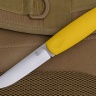 Нож NorthSF финка "Бочонок" N690, G10 желтая, ножны – kydex, выпуклая линза - фото