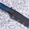 Нож OtusF N690, G10 черно-синяя, ножны – kydex, выпуклая линза - фото