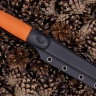 Нож NorthF финка "Сучок" N690, G10 оранжевая, ножны – kydex, выпуклая линза - фото