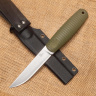 Нож NorthSF финка "Бочонок" ELMAX, G10 оливковая, ножны – kydex, выпуклая линза - фото