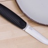 Нож NorthSF финка "Бочонок" N690, G10 черная, ножны – kydex, выпуклая линза - фото
