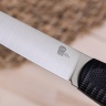 Нож NorthSF финка "Бочонок" N690, G10 черная, ножны – kydex, выпуклая линза - фото