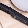 Нож NorthSF финка "Бочонок" N690, G10 черная, ножны – kydex, выпуклая линза - фото