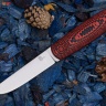 Нож NorthSF финка "Бочонок" N690, G10 черно-красная, ножны – kydex, выпуклая линза - фото