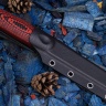 Нож NorthSF финка "Бочонок" N690, G10 черно-красная, ножны – kydex, выпуклая линза - фото